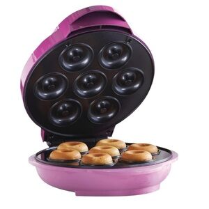 Brentwood TS-250 Mini Donut Maker Machine Non-Stick Pink New In Box